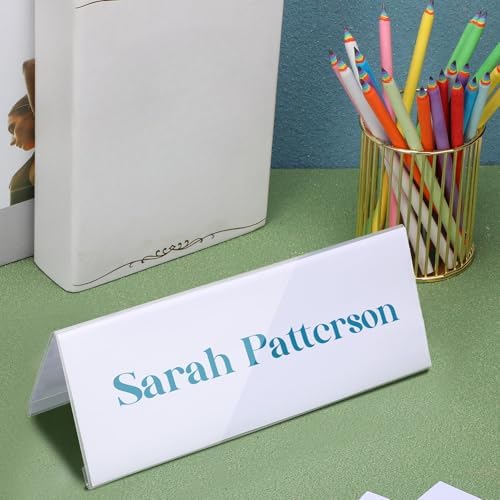 Vicenpal Clear Name Tent Holders Desk Sign, 4" X 6", 24 Pcs - Image 6