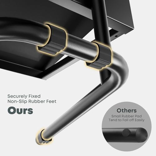 Height Adjustable Foot Rest - Relief Platform for Standing and Sitting, Ergonomic Under Desk Footrest with Non-Slip Surface, 6 Height Settings, Sturdy Metal Frame, Easy Assembly, Black - Image 4