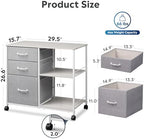 DEVAISE 3 Drawer Mobile File Cabinet, Fabric Lateral Filing Cabinet - Image 3