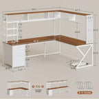 SEDETA L Shaped Office Desk, Convertible 94.5" Computer Desk with Drawers - Image 2