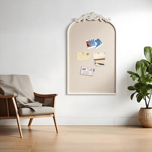 Wonderjune Linen Display Pinboard, Arch, 19" X 31", White - Image 6