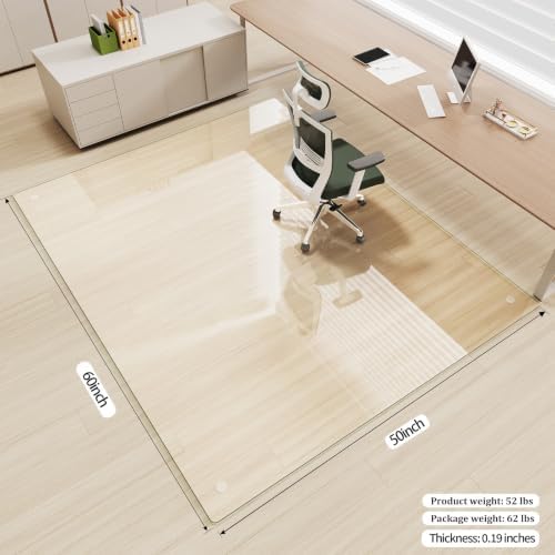 [Tempered Glass] 50" x 60" Glass Office Chair Mat for Carpet - Image 3