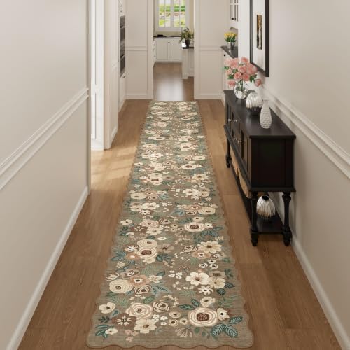 DUKINO 2x12 Washable Runner Rug, Long Runner Rug for Hallway, Light Taupe - Image 5