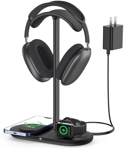 HiWe Headphone Stand, 2-in-1 MagSafe Wireless Charger for iPhone/iWatch by HIWE