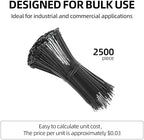 Zip Ties 12 Inch -2500 Pcs Black Zip Ties for Indoor and Outdoor Use - Image 2