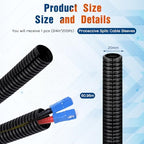 Sasylvia 3/4" X 200ft Split Wire Loom Tubing, Cord Protector - Image 2