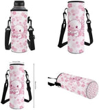 Unisex School Backpack 4Pcs, Cartoon Travel Daypack & Pencil Case & Lunch Bags & Cup Sleeve Lightweight Large Capacity for Kids Teen Pink Axolotl - Image 2