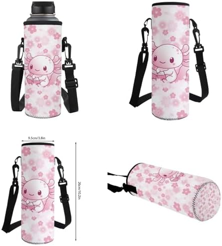 Unisex School Backpack 4Pcs, Cartoon Travel Daypack & Pencil Case & Lunch Bags & Cup Sleeve Lightweight Large Capacity for Kids Teen Pink Axolotl - Image 2