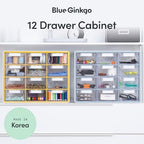 Blue Ginkgo 12-Drawer Storage Cabinet Organizer, Blue, Made in Korea - Image 3