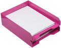 JAM PAPER Stackable Paper Trays - Pink - Desktop Document, Letter, & File Organizer Tray - 2/Pack by JAMPaper