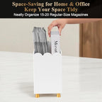 Acrylic Magazine Holder, Magazine Rack Floor,Sleek White Stylish Organizer with Luxe Gold Metal Feet and Wave Edge Design Space Saving Storage for Books Newspapers Office Supplies,Home Office(White) - Image 5