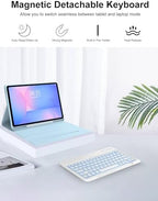 Keyboard Case for Samsung Galaxy Tab S10 FE+ Plus 13.1'' 2025, Galaxy Tablet S10FE+ Case with Backlit Keyboard, 7-Color Backlight Keypad with Pen Holder for Samsung Tab S10FE Plus 13.1 Inch, Sky Blue - Image 4