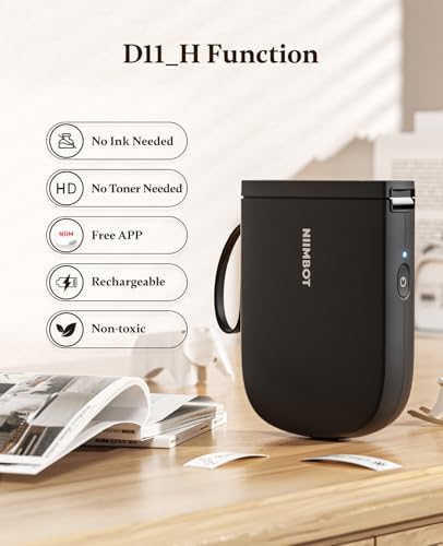 NIIMBOT D11 Upgraded Version 300 DPI Label Maker with Tape, Black - Image 4
