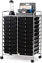 Giantex 20 Drawer Rolling Storage Cart Tools Scrapbook Paper Office School Organizer (25 x 15 x 35 Inch, Black) by Giantex