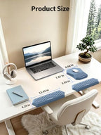 2-in-1 L-Shaped Desk Elbow Pads & & Mouse Pad Set with Wrist Rest, Blue - Image 4