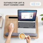 HUANUO Laptop Lap Desk with Cushion, Fit up to 17" Laptops, Woodgrain - Image 4