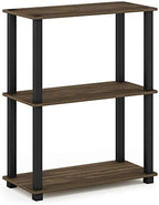 Furinno TURN-S-TUBE Storage Shelves, 3-Tier Book Shelf, Corner Shelf, Toolless Open Shelves, for Organization and Storage, Living Room, Garage, Home Office, Columbia Walnut - Image 6
