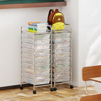 Giantex Rolling Storage Cart with 10 Drawers, Utility Cart with Tabletop, Drawer Organizer with Wheels for Craft Art Paper Tool, Mobile Organization & Sorting for Office Home School School Supplies - Image 4