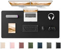 YSAGi 55" x 24" Large PU Leather Desk Mat for Keyboard and Mouse - Waterproof Non-Slip Desk Pad Protector for Office, Home, Writing Desk, Black by YSAGi