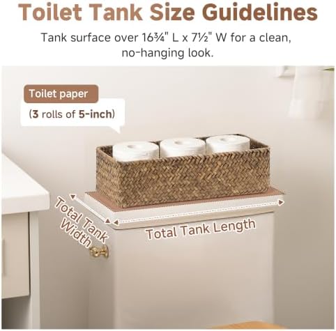 StorageWorks Small Toilet Paper Basket for Back of Toilet Basket, Brown - Image 3