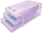 EXERZ Paper Sorter 3 Tier Drawers A4 / Multifunctional Desk Organiser/Letter Tray - Documents, Magazines, Notebooks and Letters - Light Purple - Image 4