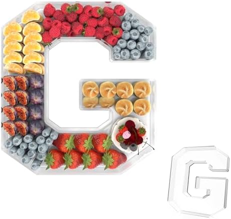 13.8" Acrylic Letter Charcuterie Tray,Fillable Alphabet Box (Letter G) by Tdsuco
