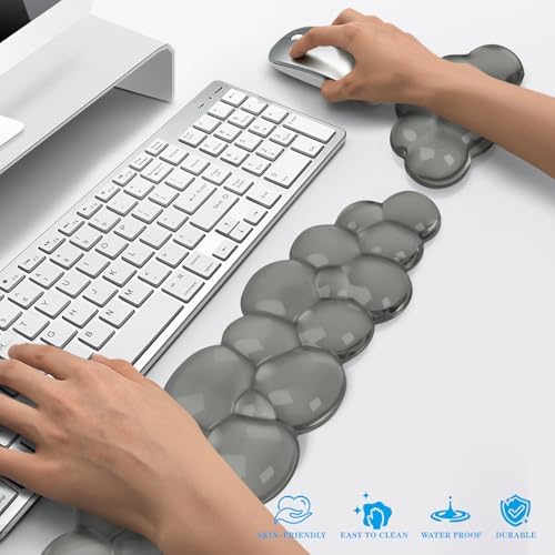 Gel Cloud Keyboard and Mouse Wrist Rest, Cute Wrist Support and Arm Support Keyboard Rest for Keyboard and Mouse Typing Pain Relief，Suitable for Office/Computer/Laptop/Gaming (Gray) - Image 6