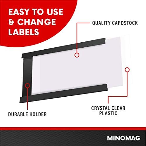 25pcs Magnetic Label Holders 3x5 Inches | C Channel Magnetic Index Card Holder for Steel Shelves, Warehouse Racks - Image 2