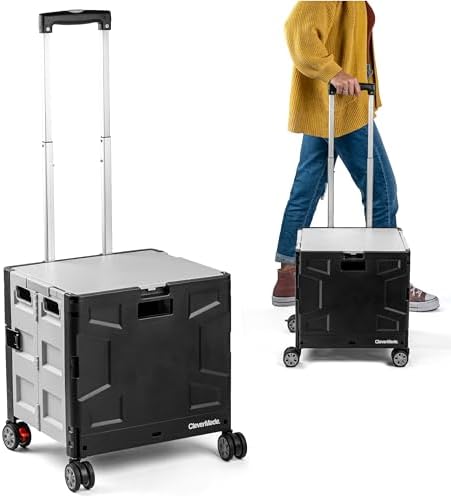 Wheeled Trolley Crate - 35L (4 Wheels) - Black/Cream [Cool Gray 1C] by CleverMade