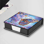 4pcs Flower Butterfly DIY Diamond Art Painting Sticky Notes Holder (640 Blank Notepads) Cube Note Box Mosaic Craft Set for Office Accessories Desk Office Workplace - Image 4