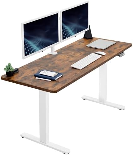VIVO Rustic Vintage Brown 60 x 24 in Standing Desk, DESK-KIT-W06N by VIVO