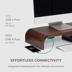 Anji Mountain Monitor Stand for Desk - Desktop Organizer & Laptop Riser, Ergonomic Monitor Riser, Space-Saving, Durable, Easy Assembly & Ideal for Home & Office, Walnut, Power Edition - Image 3