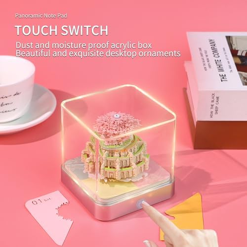 Time Piece Calendar,3D Art Calendar Memo Pad 2026 Creative Desk Calendar with Light,Castle in Sky Tear Away Paper Carving 3D Memo Pad Art Notepad Christmas Gift - Image 4