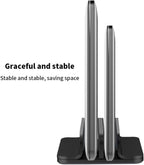 Aluminum Alloy Double Slot Storage Port Vertical Laptop Stand，laptop stand for desk，adjustable laptop stand，Applicable to all MacBook models - Image 5