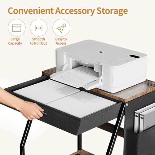 Housolution Large Printer Stand, 3 Tier 22 x 18 Inch Mobile Printer Table - Image 4