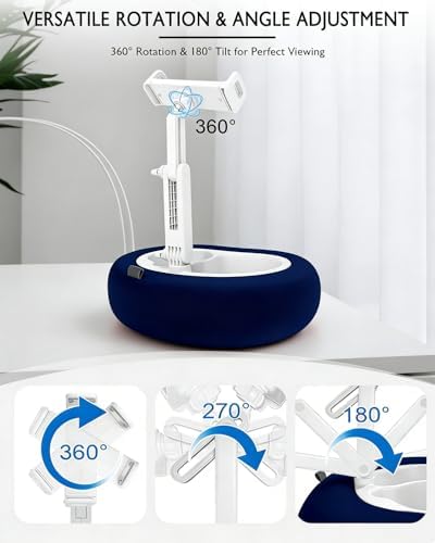 Miledi Tablet Pillow Stand for Bed with Detachable Snack Bowl, Blue - Image 5