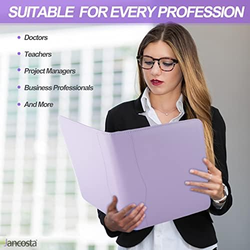 5 Pack Business Padfolio Portfolio Binder, Faux Leather Folio Folder, Resume Legal Document Organizer with Letter Size Writing Notepads (New Lilac/Light Purple 5 Pack) - Image 3