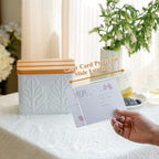 Plant Pattern Embossed Recipe Box with 4x6 Cards and Dividers - Image 3