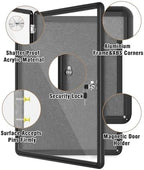 Mifuro 26"x20" Enclosed Bulletin Board, Lockable Weather-Resistant Aluminum Cork Noticeboard for School & Office, Black Frame w/Grey Flet - Image 3