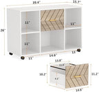 Tribesigns 2 Drawer File Cabinet, Large Mobile Lateral Filing Cabinet for Letter Size, Printer Stand with Storage Shelves and Rolling Wheels for Home Office (White) - Image 2