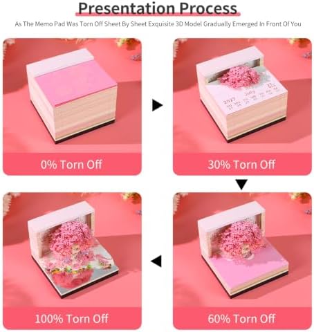 3D Time Piece Calendar, 2027 Desk Calendar With LED Light, 3d Tree Memo Pad Creative Desk Calendar, Christmas Gift for Colleague Friend, Desktop Decoration - Image 4