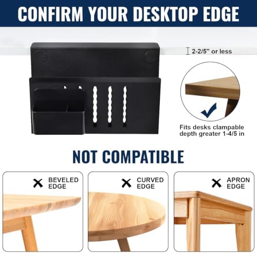 Desk Side Storage Organizer, Under Desk Laptop Holder with Magnetic Slot - Image 4