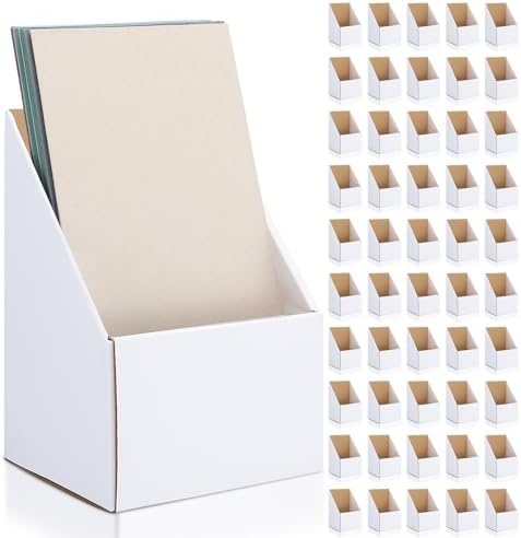 50 Pcs Brochure Holders 4 X 9, White Cardboard Displays by Unknown