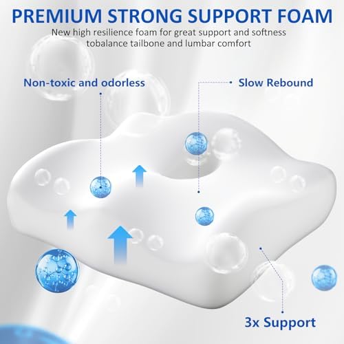 Lumbar Support Pillow for Office Chair,Seat Cushion with Back Support,Office Chair Cushion for Tailbone Pain,Sciatica and Hemorrhoid Relief (Black) - Image 4