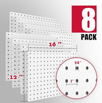 Spampur 8 Pack Peg Board Organizer, Includes Metal PegBoard and Accessories - Image 3