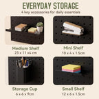 Magnetic Metal Pegboard Wall Organizer Kit, 4 Pack 10 x 10 in Panels Black - Image 6