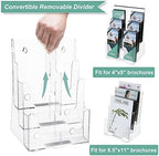 3-Tier Brochure Holder 8.5x11, Desktop Literature & File Organizer, 2-Pack - Image 2