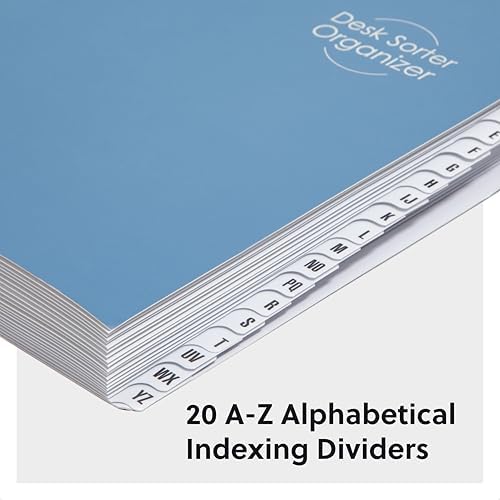 SMEAD Expandable Alphabetic File Sorter Dark Blue | Letter Size | 20 Dividers | Laminated Tabs | Pack of 5 - Image 2