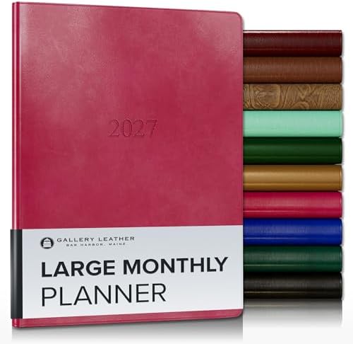 Gallery Leather Large Monthly Planner 2026-2027 Acadia Wild Rose by GalleryLeather