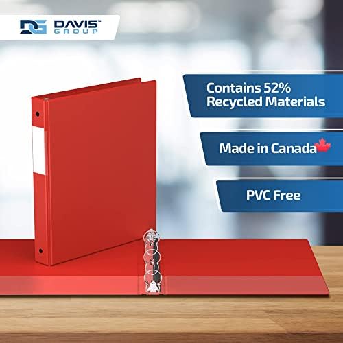 Premium Economy 3-Ring Binder, Spine Label, 1" Round Rings, Red, 6 Pack - Image 6